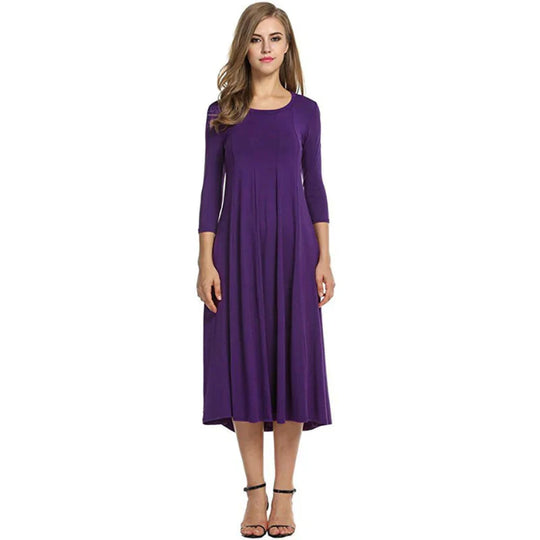 Stilvolles Midi-Sommerkleid Damen mit Dreiviertelärmeln - Femme – Bild 15