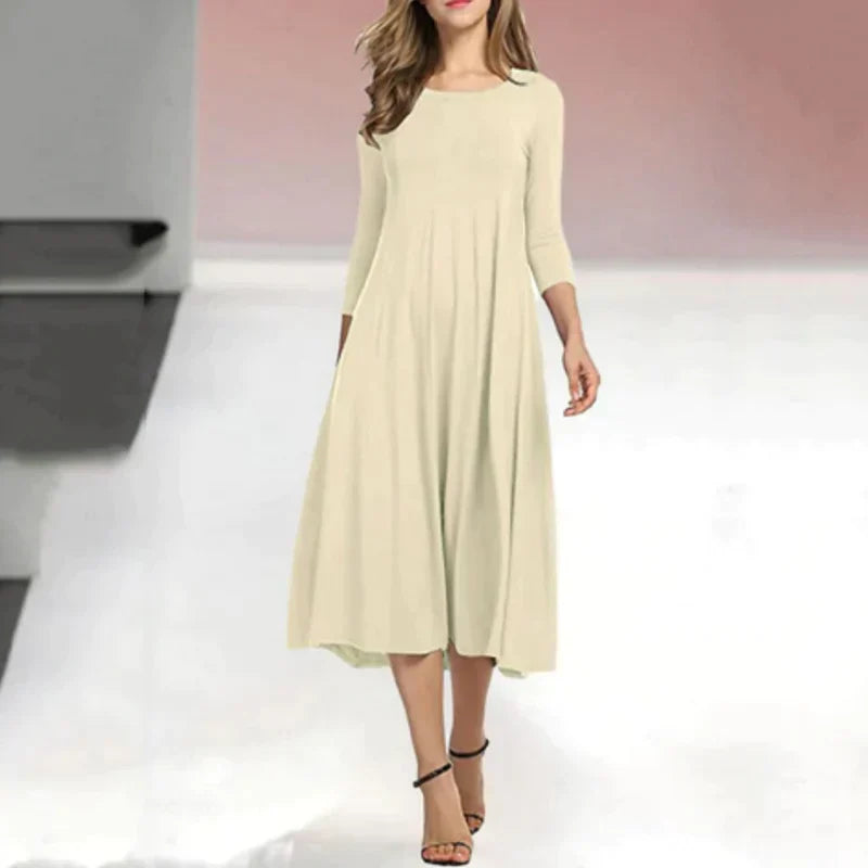 Stilvolles Midi-Sommerkleid Damen mit Dreiviertelärmeln - Femme – Bild 7