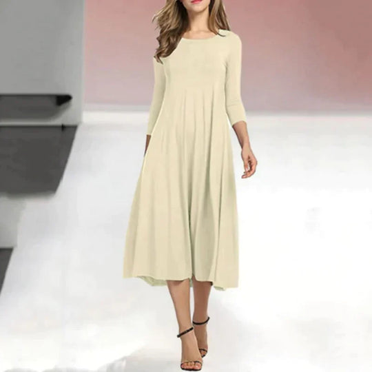 Stilvolles Midi-Sommerkleid Damen mit Dreiviertelärmeln - Femme – Bild 7