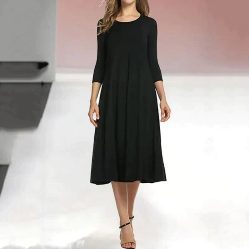 Stilvolles Midi-Sommerkleid Damen mit Dreiviertelärmeln - Femme – Bild 8
