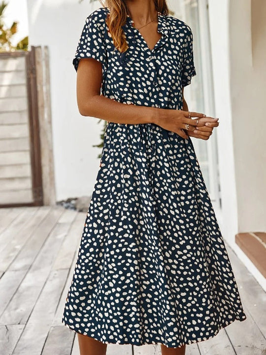Stilvolles Midi-Sommerkleid Damen mit Kurzen Ärmeln - Myla
