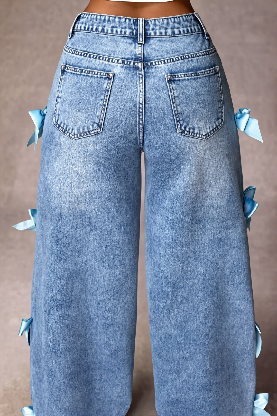 Straight Leg Jeans Damen | Lockere Passform & Schleifendetail