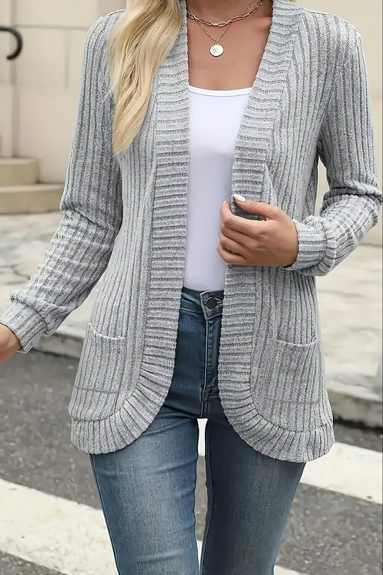 Strickjacke Damen | Offene Front & Dehnbarer Strick 4