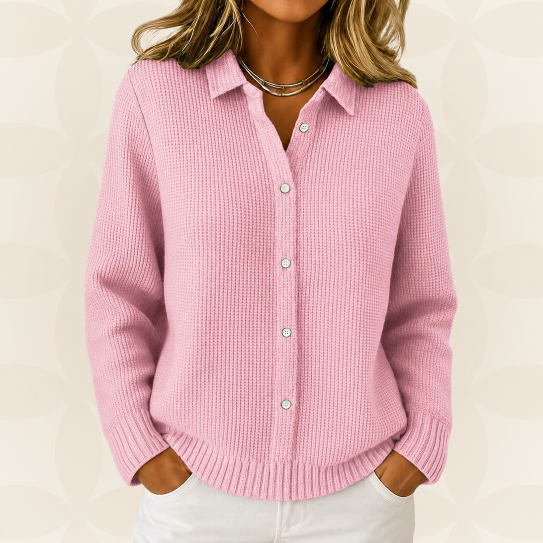 Strickjacke Damen | Raffinierter Kragen & Taillierte Passform