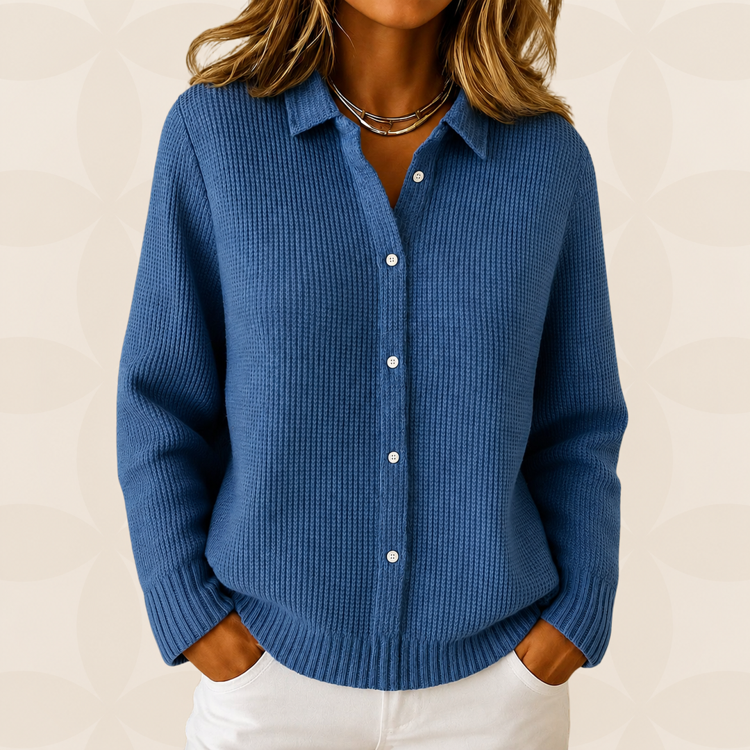 Strickjacke Damen | Raffinierter Kragen & Taillierte Passform