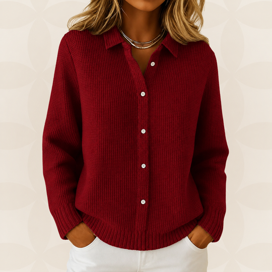 Strickjacke Damen | Raffinierter Kragen & Taillierte Passform
