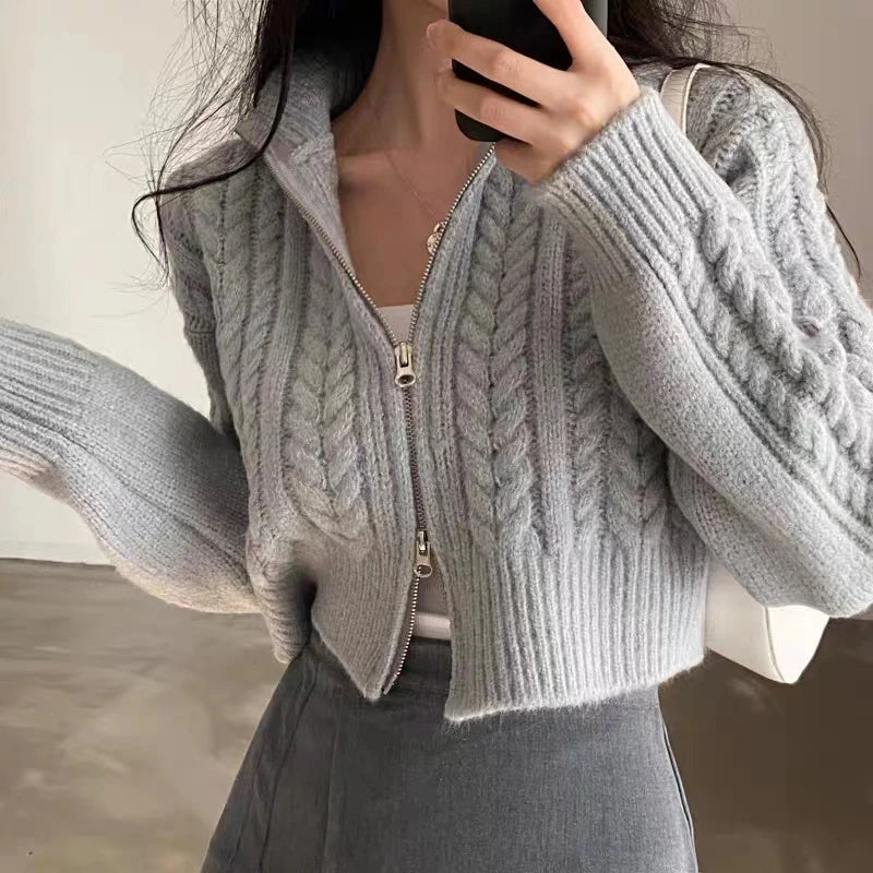 Strickjacke Damen | Reißverschluss & Lockere Passform