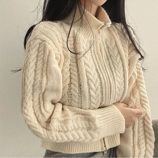 Strickjacke Damen | Reißverschluss & Lockere Passform