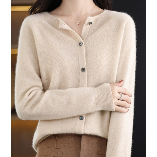Strickjacke Damen | Rundhals & Knopfleiste für Zeitlose Wärme 15