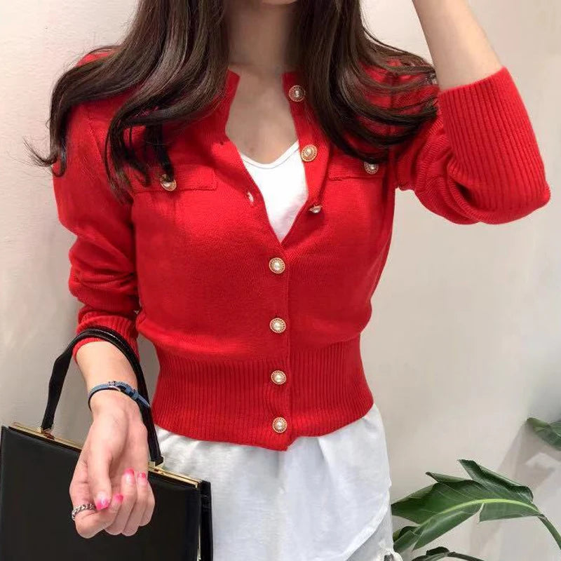 Strickjacke Damen | Slim Fit mit Knöpfen