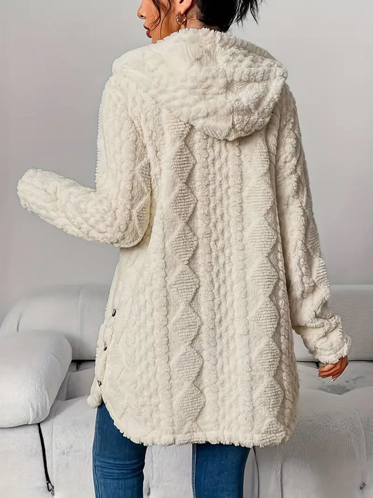 Strickjacke Damen | Zopfmuster mit Kapuze 10