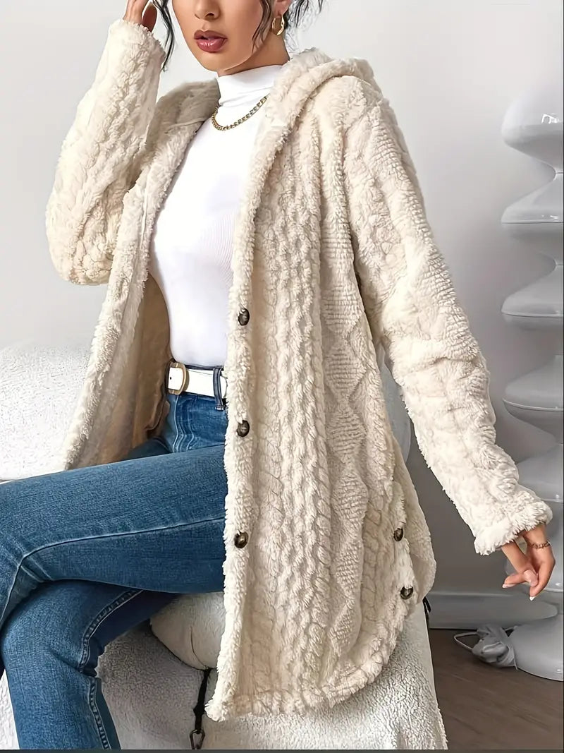 Strickjacke Damen | Zopfmuster mit Kapuze 11