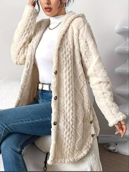 Strickjacke Damen | Zopfmuster mit Kapuze 11