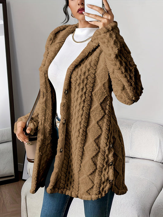 Strickjacke Damen | Zopfmuster mit Kapuze 4