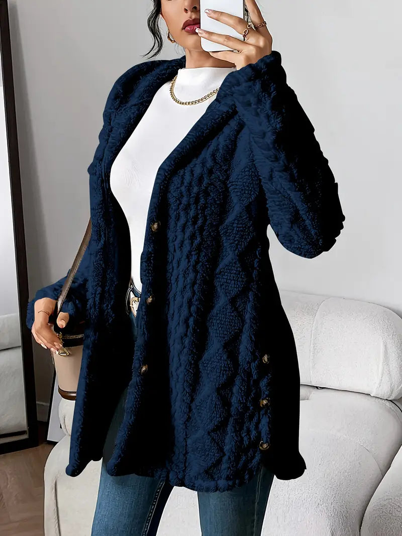 Strickjacke Damen | Zopfmuster mit Kapuze 7