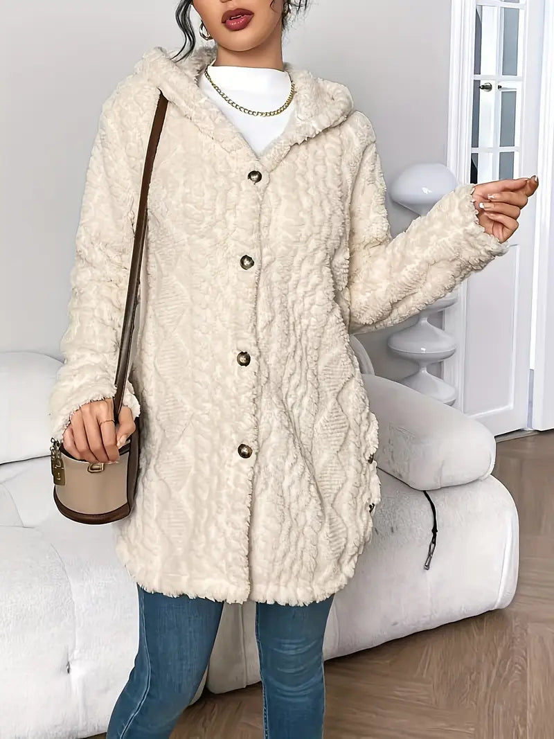Strickjacke Damen | Zopfmuster mit Kapuze 9