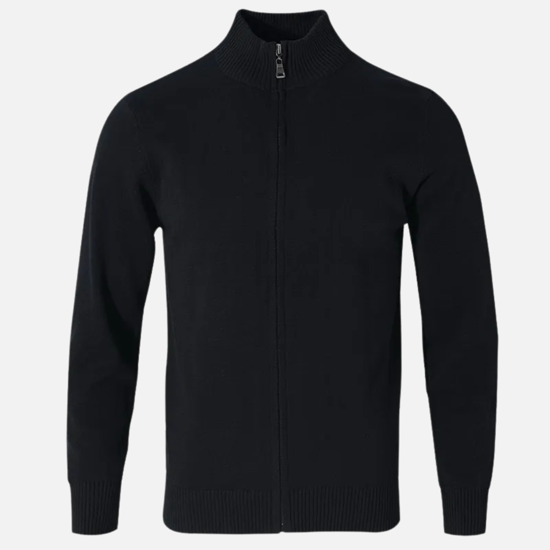 Strickjacke Herren | Hoher Kragen & Reißverschluss