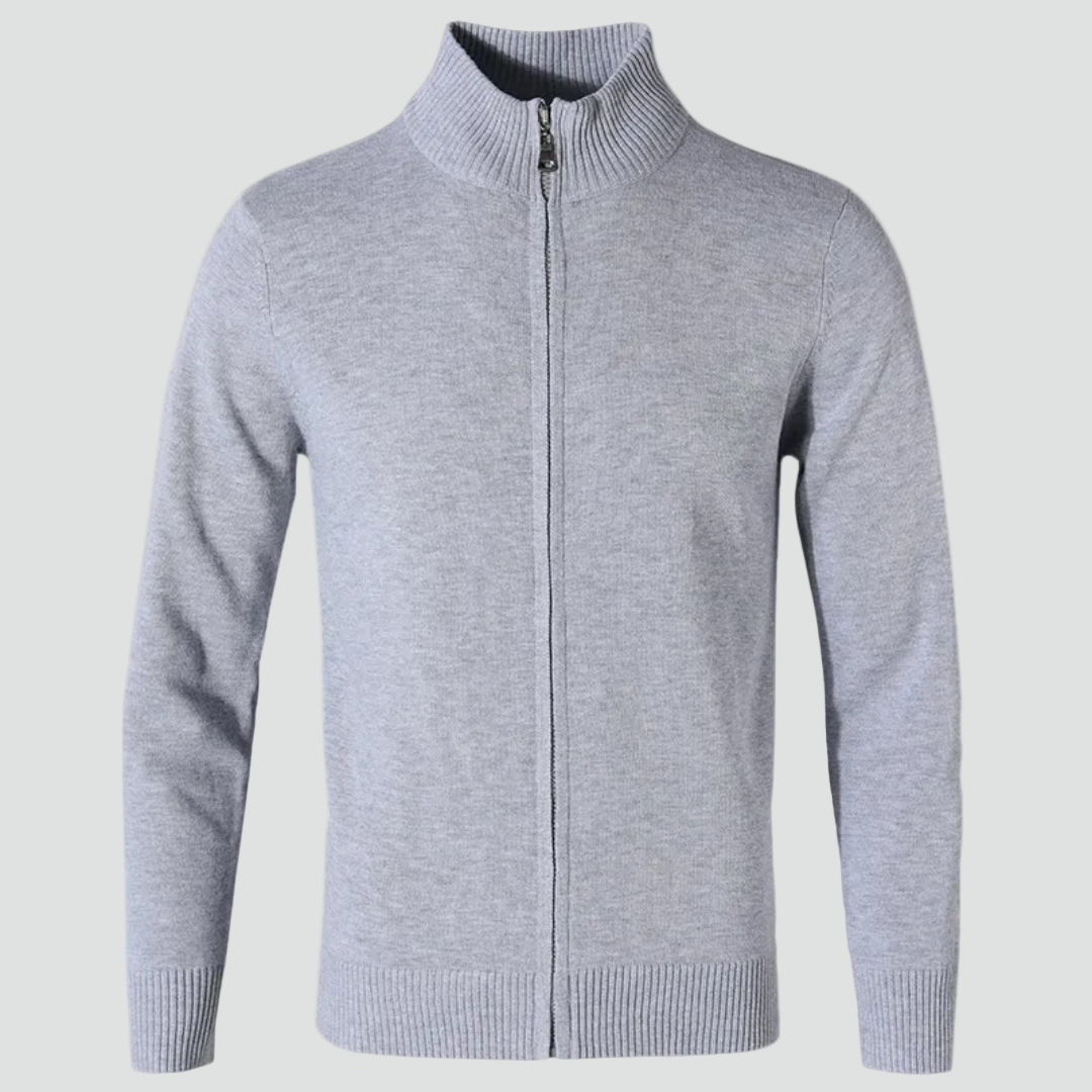 Strickjacke Herren | Hoher Kragen & Reißverschluss