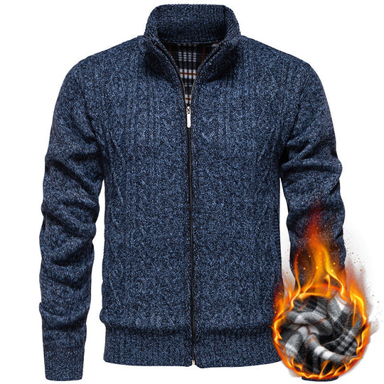 Strickjacke Herren | Zopfmuster & Stehkragen 2