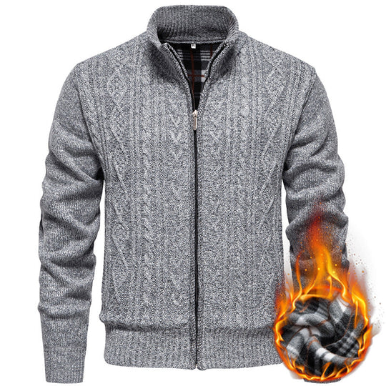 Strickjacke Herren | Zopfmuster & Stehkragen 4