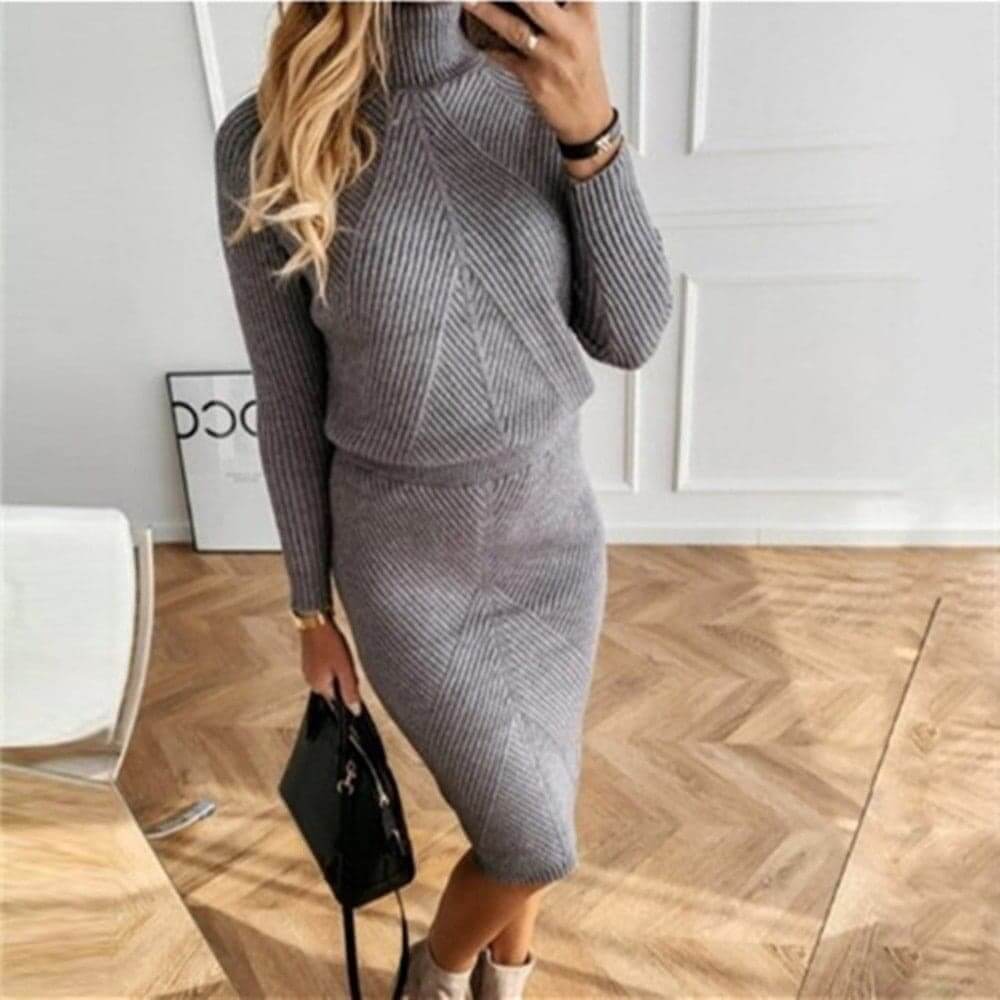 Strickkleid Damen | Midi-Länge & Rollkragen 9