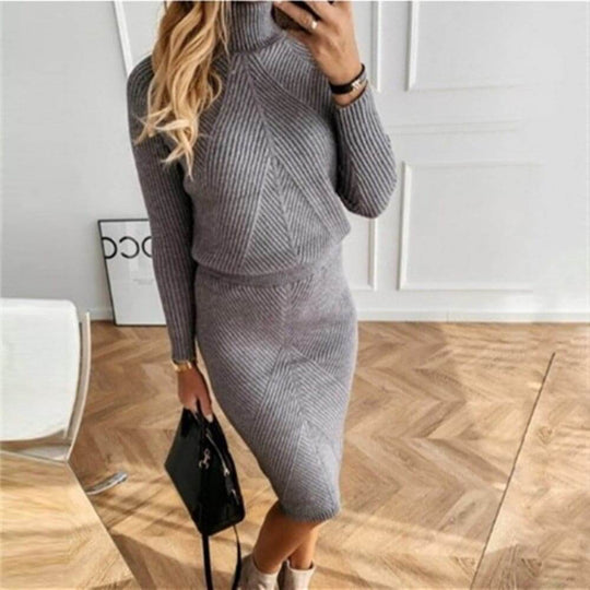 Strickkleid Damen | Midi-Länge & Rollkragen 9
