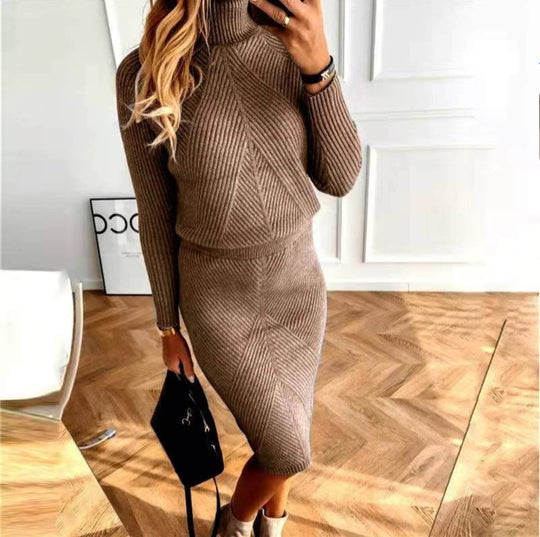 Strickkleid Damen | Midi-Länge & Rollkragen 1