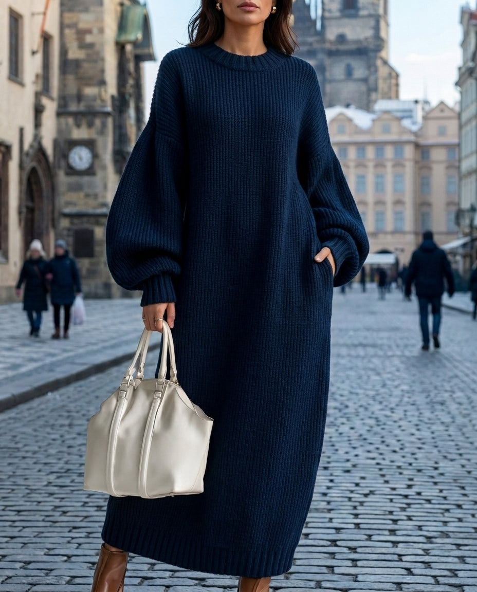 Strickkleid Damen | Oversized mit Ballonärmeln 4