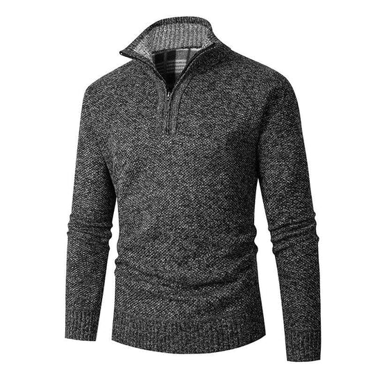 Strickpullover Herren | Halbzip mit Kariertem Kragen 5
