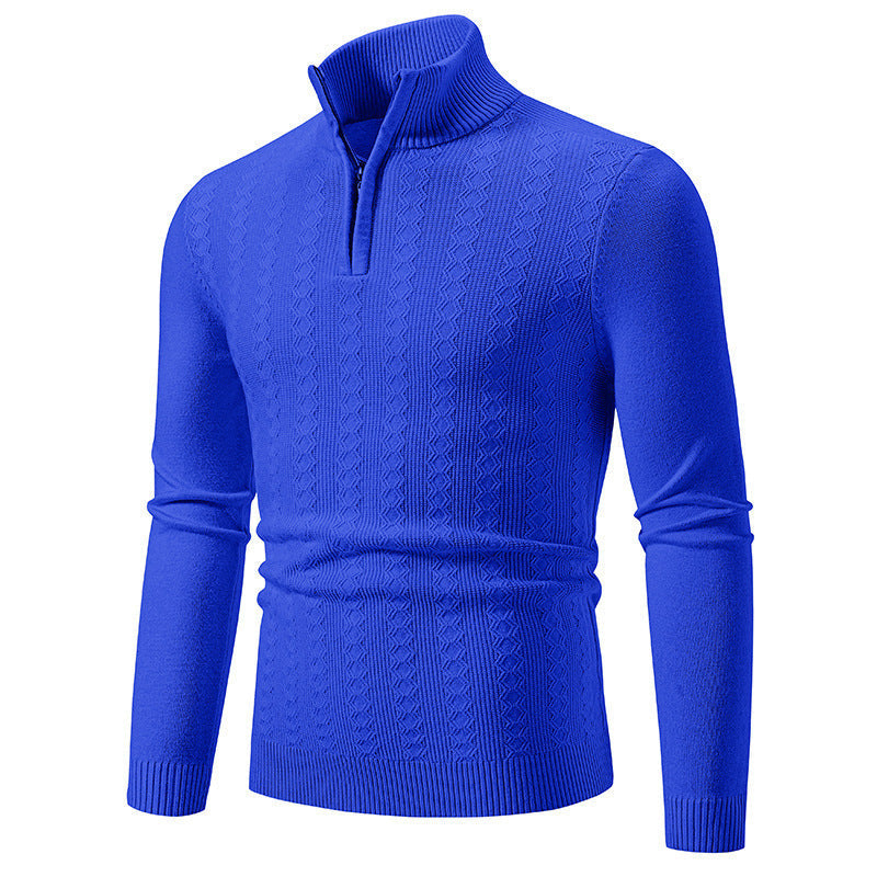 Strickpullover Herren | Zopfmuster & Stehkragen