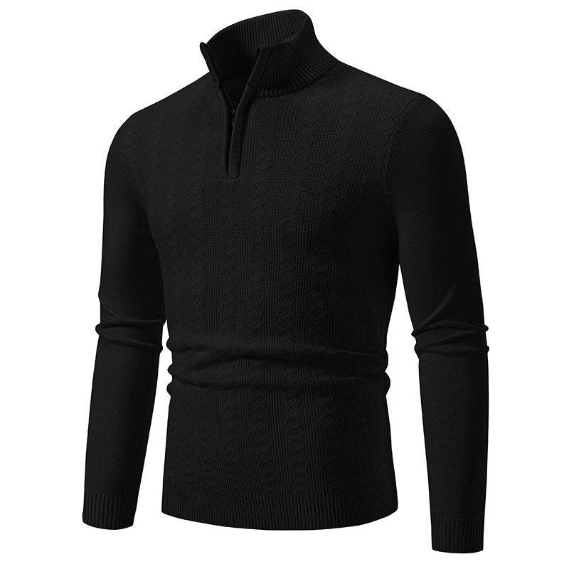 Strickpullover Herren | Zopfmuster & Stehkragen