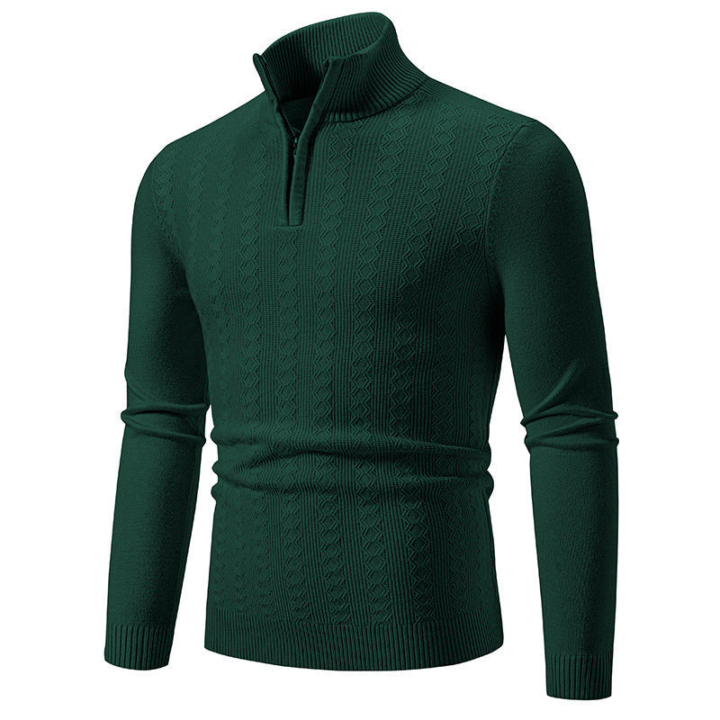 Strickpullover Herren | Zopfmuster & Stehkragen