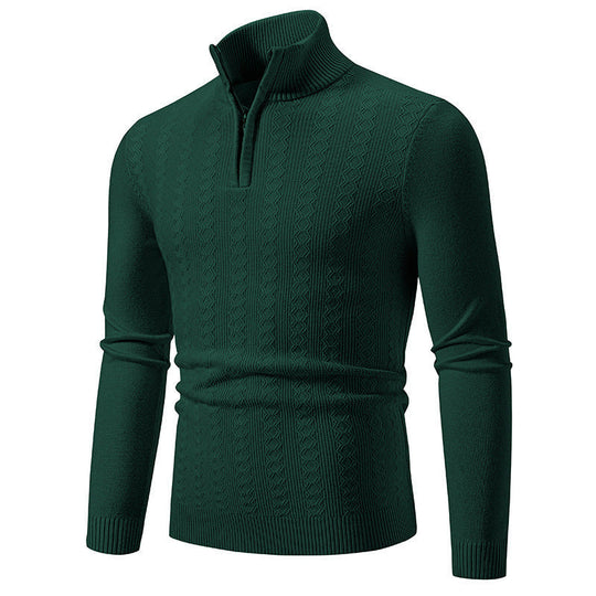 Strickpullover Herren | Zopfmuster & Stehkragen