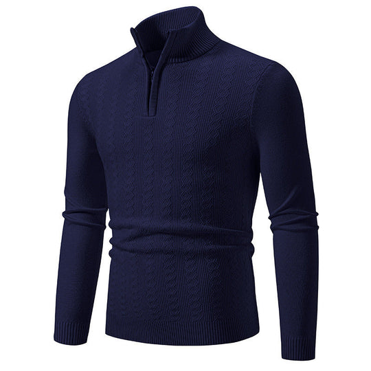 Strickpullover Herren | Zopfmuster & Stehkragen