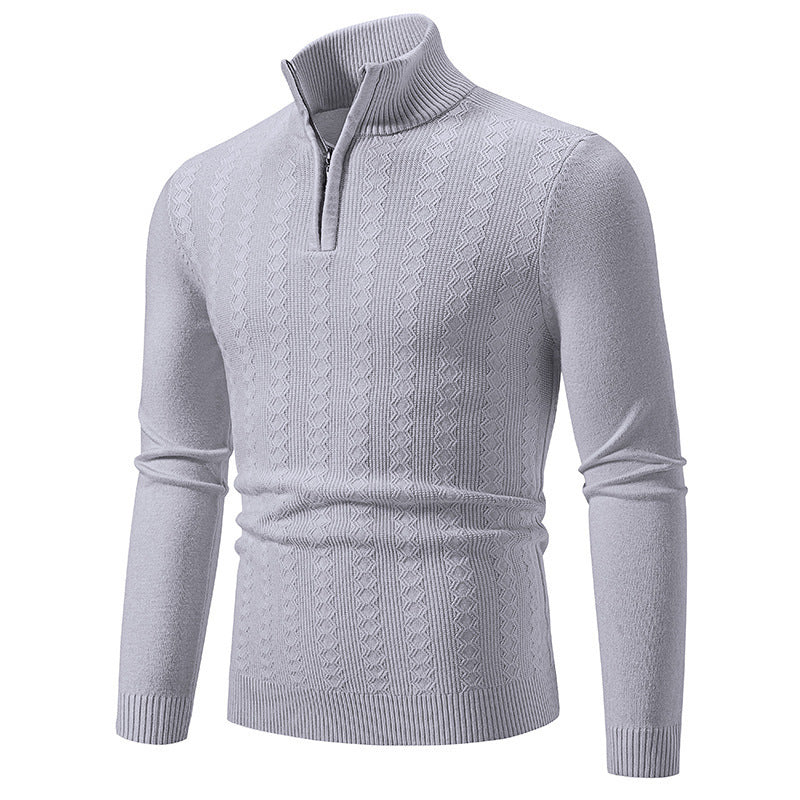Strickpullover Herren | Zopfmuster & Stehkragen