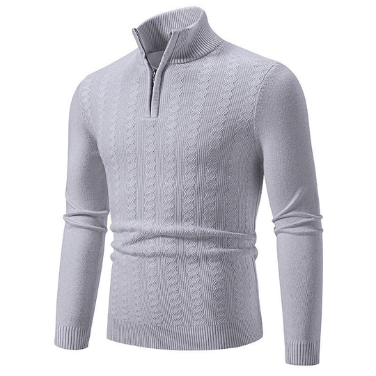 Strickpullover Herren | Zopfmuster & Stehkragen