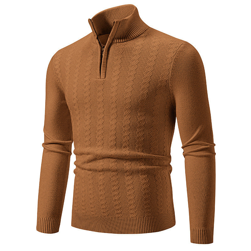 Strickpullover Herren | Zopfmuster & Stehkragen