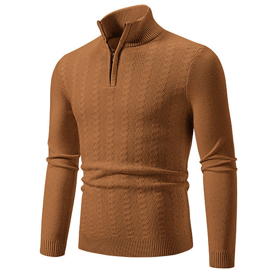 Strickpullover Herren | Zopfmuster & Stehkragen