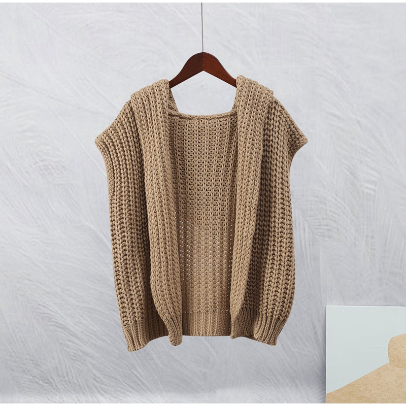 Strickweste Damen | Ärmellos & Kapuze 3