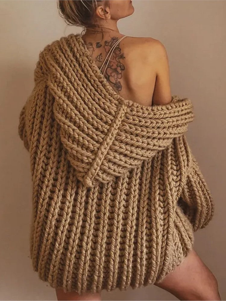 Strickweste Damen | Ärmellos & Kapuze 1