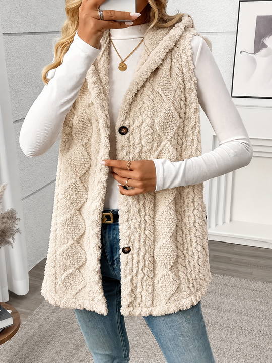 Strickweste Damen | Mit Kapuze & Knopfleiste 11
