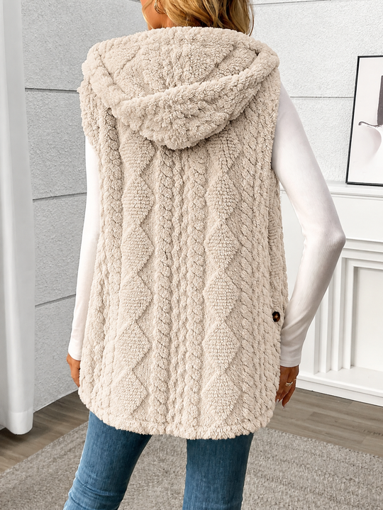 Strickweste Damen | Mit Kapuze & Knopfleiste 12