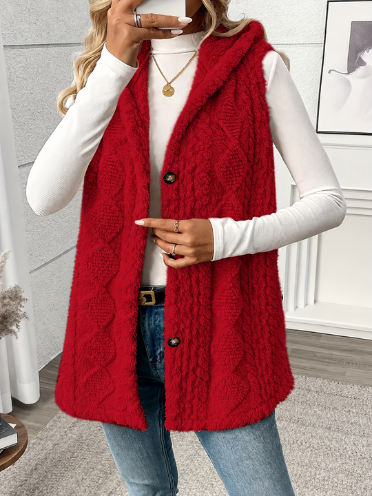 Strickweste Damen | Mit Kapuze & Knopfleiste 13