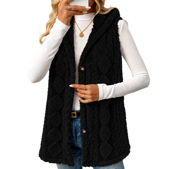 Strickweste Damen | Mit Kapuze & Knopfleiste 5