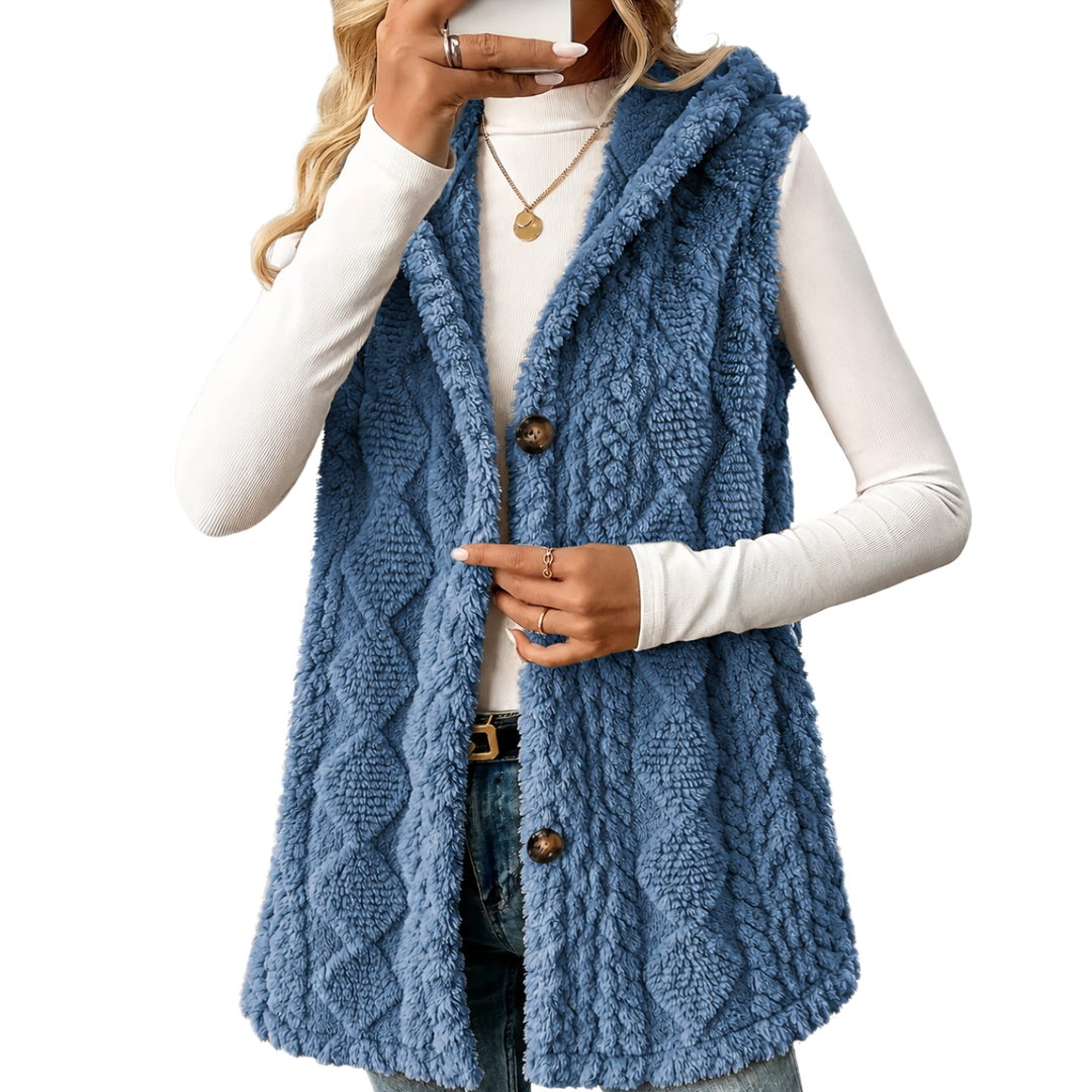 Strickweste Damen | Mit Kapuze & Knopfleiste 6