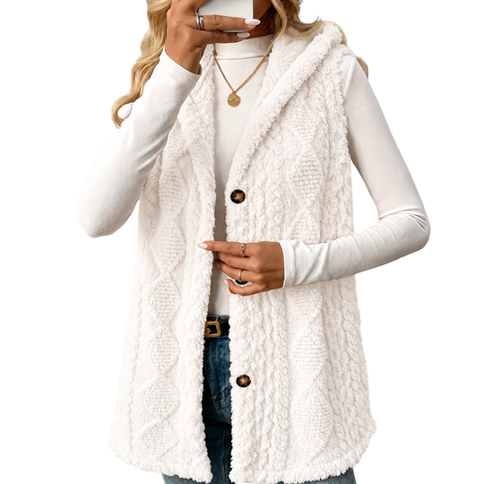Strickweste Damen | Mit Kapuze & Knopfleiste 7