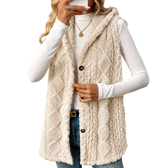 Strickweste Damen | Mit Kapuze & Knopfleiste 8
