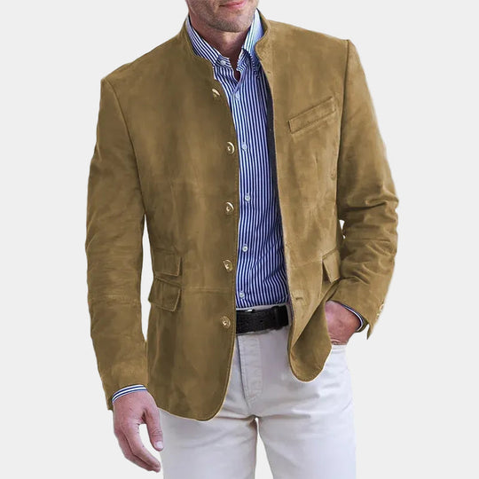 Suede Blazer Heren | Opstaande Kraag & Tijdloze Look