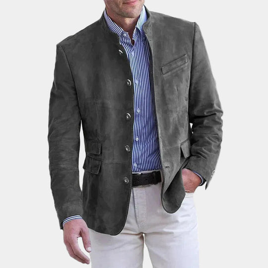 Suede Blazer Heren | Opstaande Kraag & Tijdloze Look