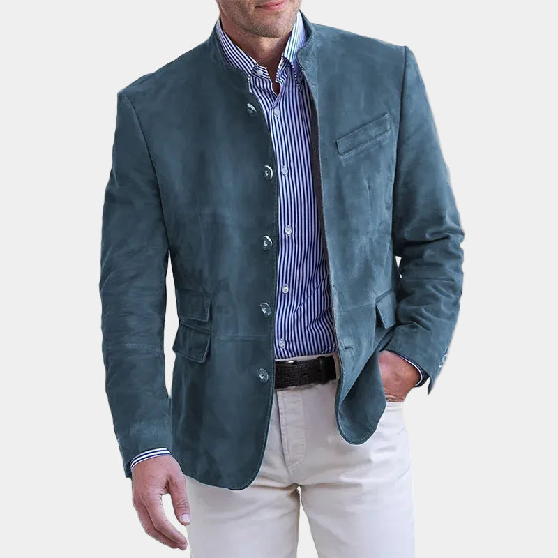 Suede Blazer Heren | Opstaande Kraag & Tijdloze Look